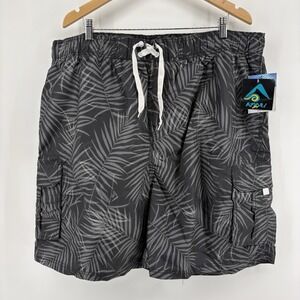 Kanu Surf Men's Size BT 3XL Palma Swim Trunks  Black  NWT